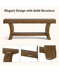 Tribesigns 63" Solid Wood Console Table with Shelf