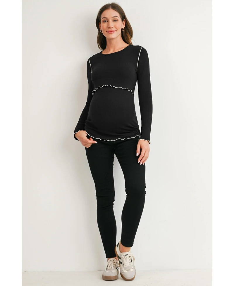 Hello Miz Maternity Ribbed Nursing Top