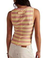 Free People Women's Jamie Crewneck Henley Striped Top