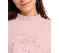 Puma Women's Ess Relaxed Mock Neck Crew Sweatshirt