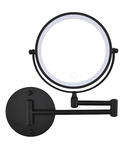 Busdays 8 Inch Rechargeable Wall Mounted Makeup Mirror Double Sided 1x 10x Magnifying with Lights 360 Rotation Foldable Arm for Bathroom Shaving