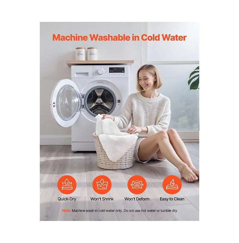 Slickblue Machine Washable Shower Curtain with Water Repellent Fabric