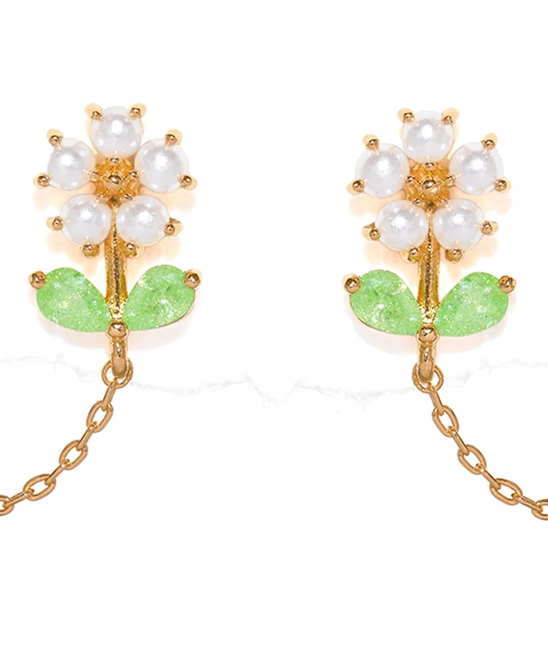 Girls Crew Crystal Daisy Petal Threader Earrings