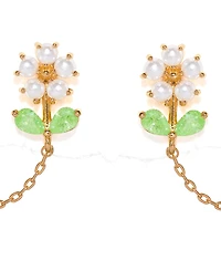 Girls Crew Crystal Daisy Petal Threader Earrings