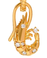 Girls Crew Crystal Shrimp Basket Detachable Hoop Earrings
