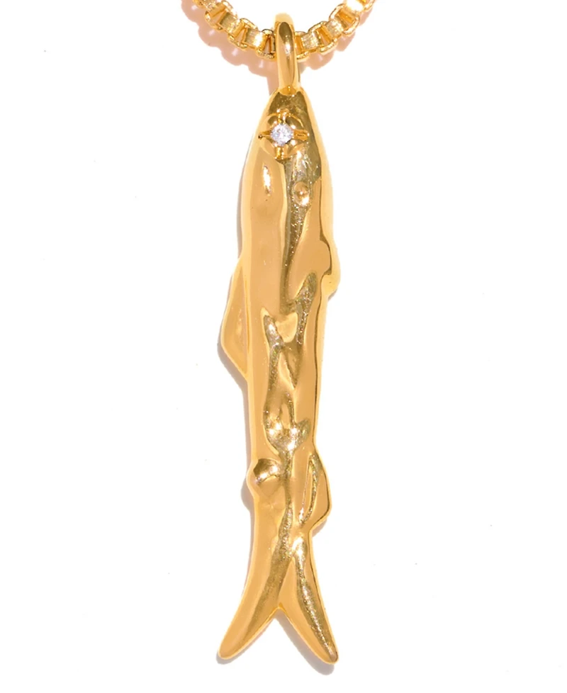 Girls Crew Gold-Plated Crystal Off the Hook Necklace