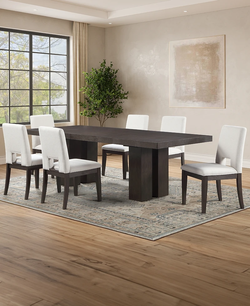 7-Piece Summit Square Dining Set (1 Tabel & 6 Side Chairs), Macy's Exclusive