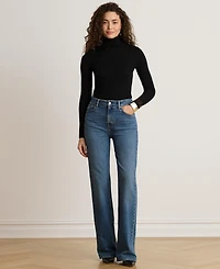 Lauren Ralph Women's Ribbed Slim-Fit Cotton-Blend Turtleneck