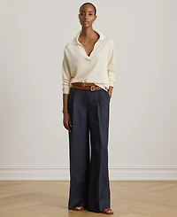 Lauren Ralph Lauren Women's Polo V-Neck Long-Sleeve Sweater