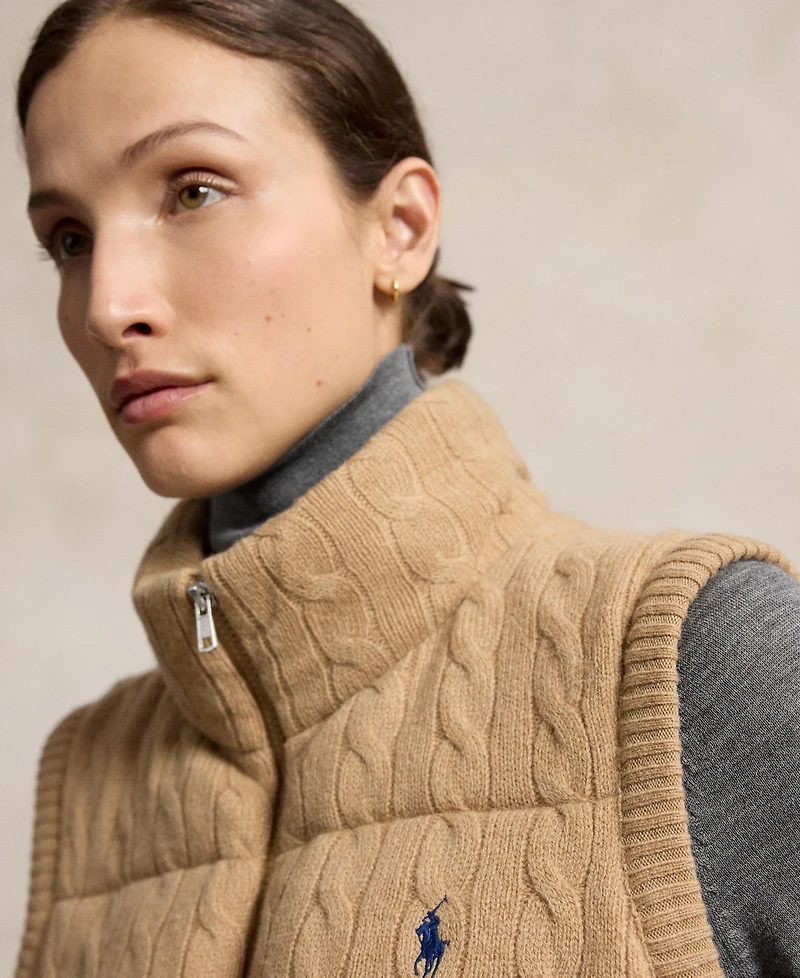 Polo Ralph Lauren Women's Carly Cable-Knit Wool-Cashmere Sleeveless Vest