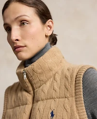 Polo Ralph Lauren Women's Carly Cable-Knit Wool-Cashmere Sleeveless Vest