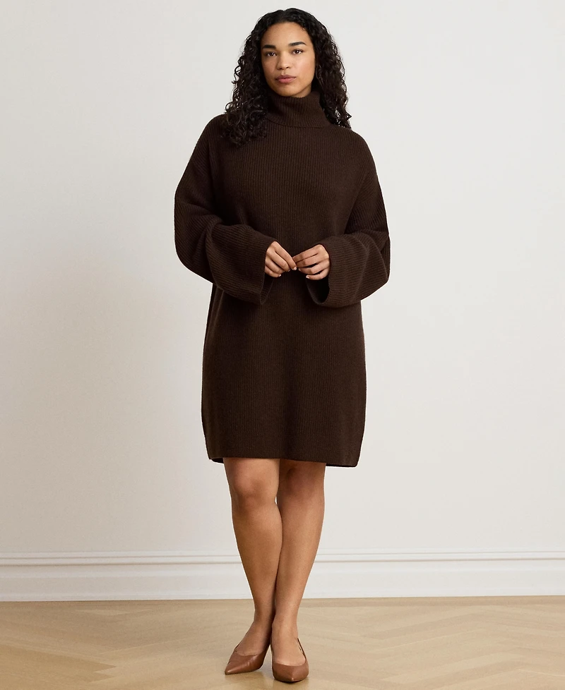 Lauren Ralph Women's Areena Wool-Cashmere Turtleneck Cocoon Sweater Dress