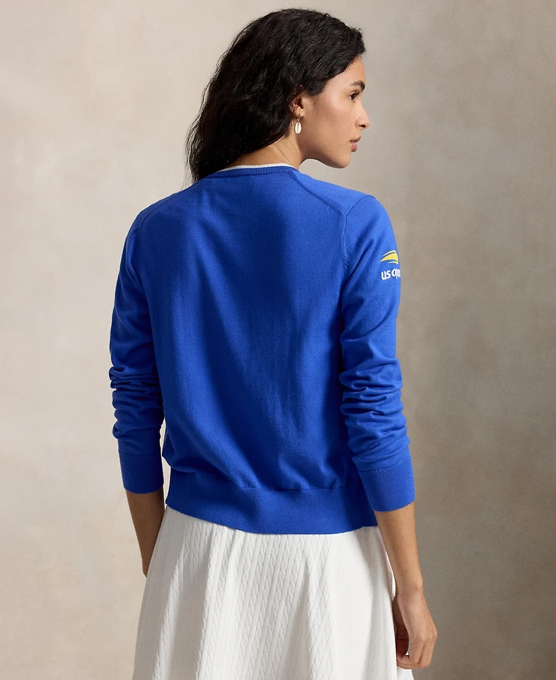 Polo Ralph Lauren Women's Us Open Crew Neck Long-Sleeve Cardigan Sweater