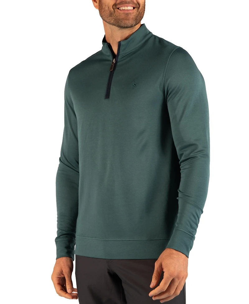TailorByrd Men's Modal Quarter Zip with Contrast Tipping