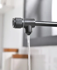 Thirtypeachy Single Handle Pull-Down Kitchen Faucet with Drinking Water Tap, 4-Mode Sprayer and Roll-Up Drying Rack