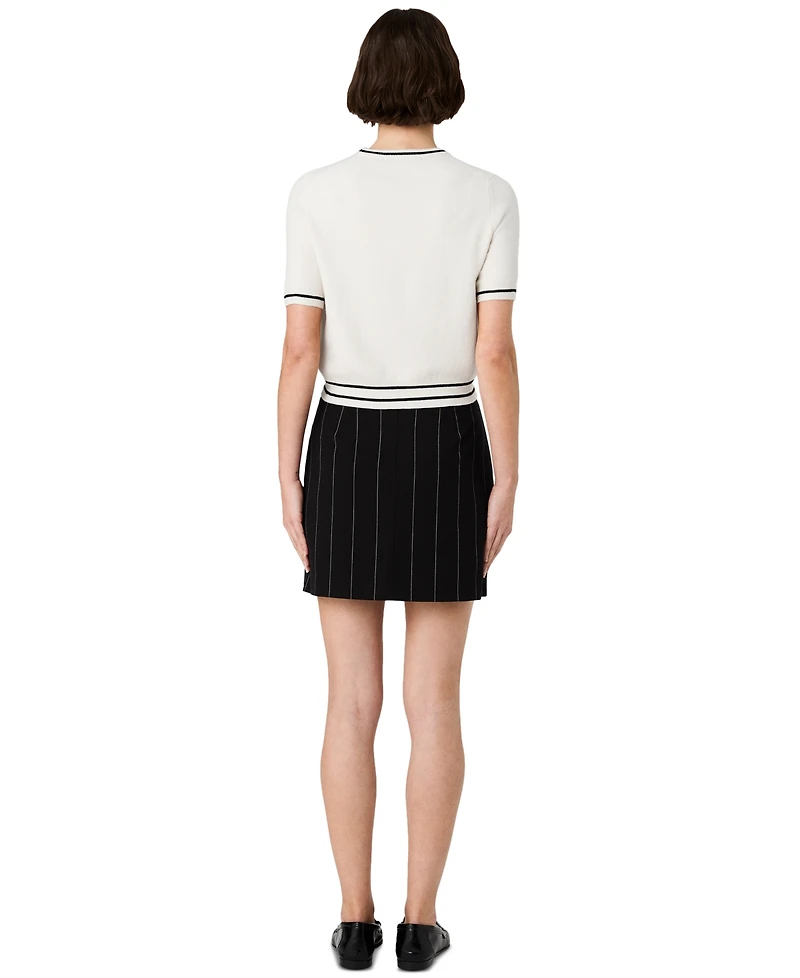 French Connection Women's Wide Pinstripe Mini A-Line Skirt