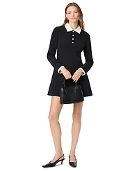 French Connection Women's Echo Crepe Half Placket Long-Sleeve Mini Dress