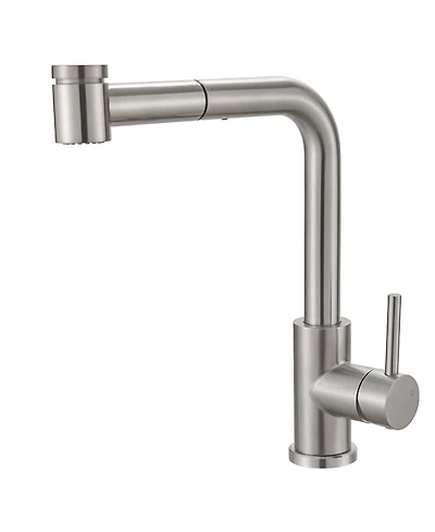 Thirtypeachy Single Handle Pull-Down Kitchen Faucet, Stainless Steel with Swivel Spout and Pull-Out Sprayer