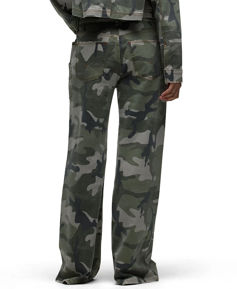Hudson Jeans Women's Rylee Camo Wide-Leg Low-Rise Pants