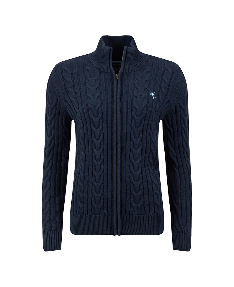 Weird Fish Women's Lunenne Full Zip Cable Knit Cardigan