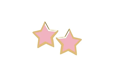 Lily Nily Girls Enamel Star Stud Earrings in 14K