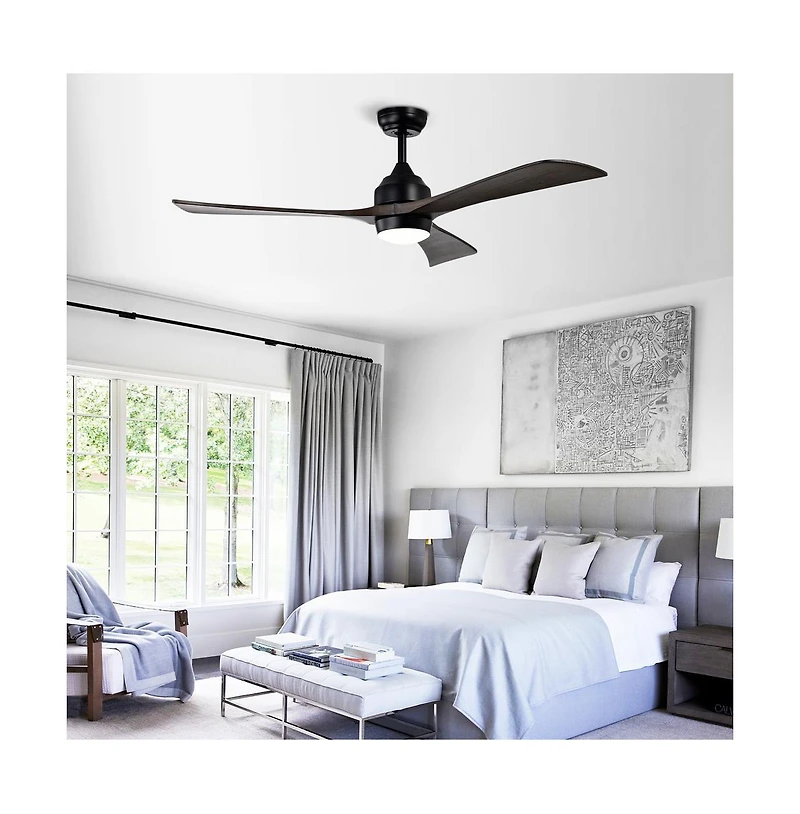 Sofucor 52-in Modern Led Ceiling Fan with Lights and Remote Control Included 3-Blade