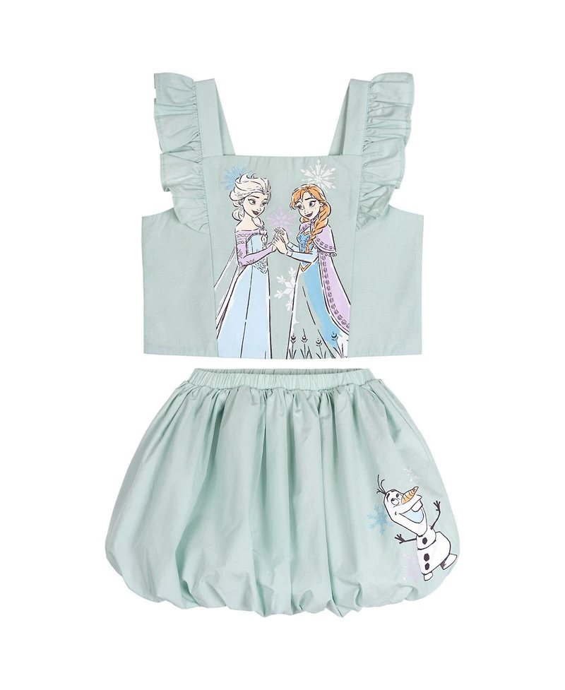 Frozen Toddler Girls Sleeveless 2-Piece Tank Top and Bubble Skort Set