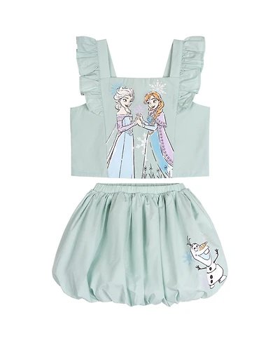 Frozen Toddler Girls Sleeveless 2-Piece Tank Top and Bubble Skort Set