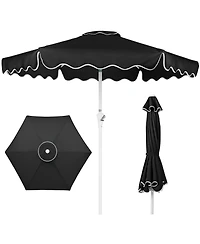 Best Choice Products 7.5feet Patio Market Umbrella with Wavy Trim, Fade-Resistant, Crank and Tilt
