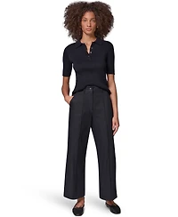 Donna Karan Weekend Women's Cotton Twill Wide-Leg Mid-Rise Pants,