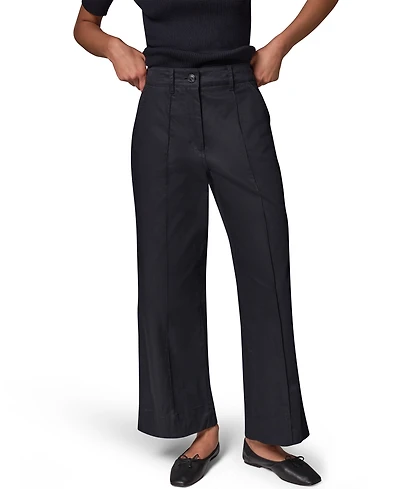 Donna Karan Weekend Women's Cotton Twill Wide-Leg Mid-Rise Pants,