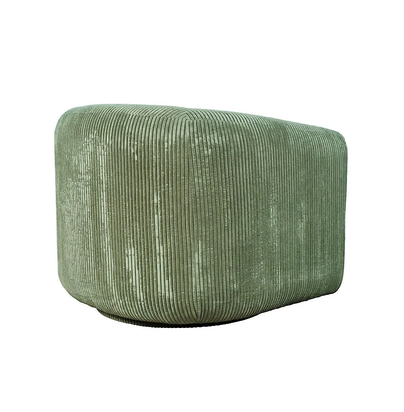 Jofran Biggs Modern Corduroy Upholstered Curved Barrel Swivel Accent Chair