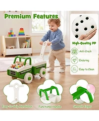 Hongge 4-in-1 Kids Ride-On Push Car with Music Trailer and Under-Seat Storage Ages 1.5-5