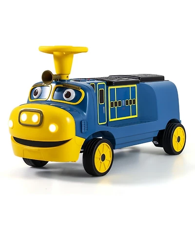 Hongge 12V 2-Seater Kids Ride-On Train with Height-Adjustable Seat Music and Led
