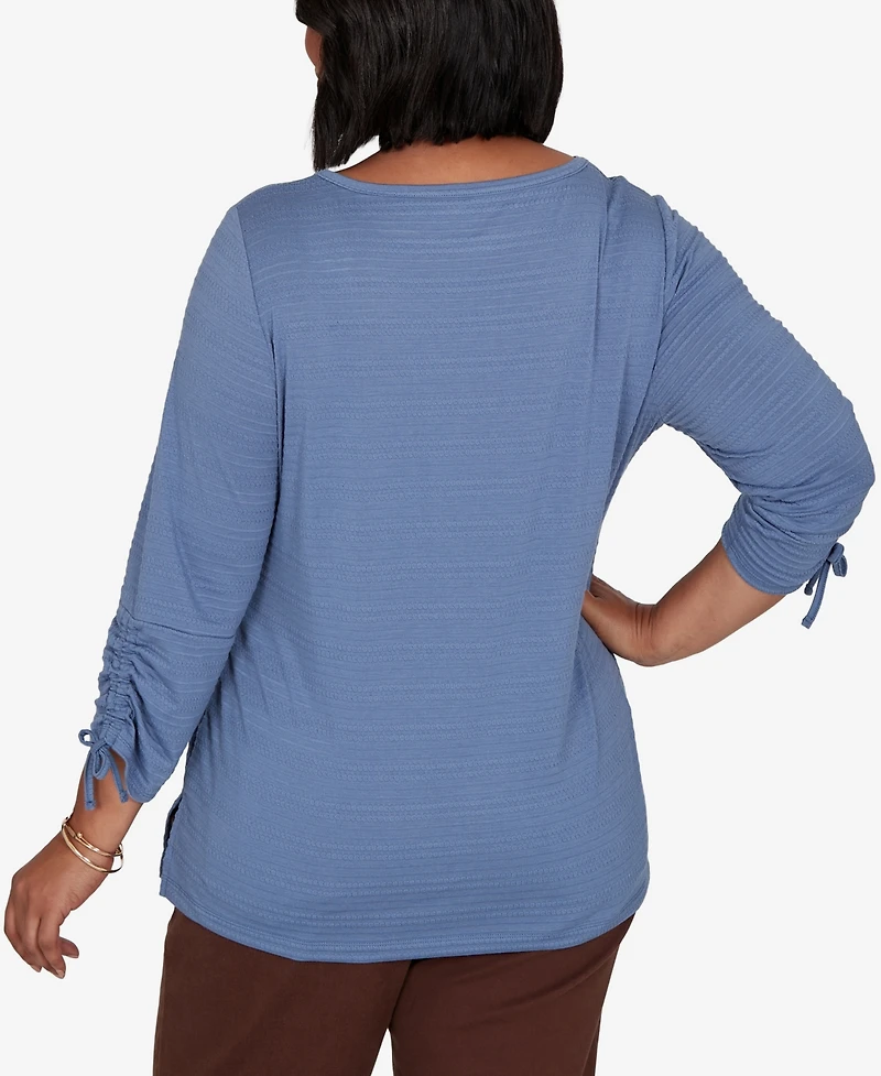 Ruby Rd. Plus Ottoman Boat Neck 3/4-Sleeve Top