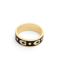 Coach Faux-Stone Signature C Enamel Band Ring