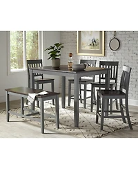 Jofran Decatur Lane Farmhouse Solid Wood Counter Stool (Set of 2
