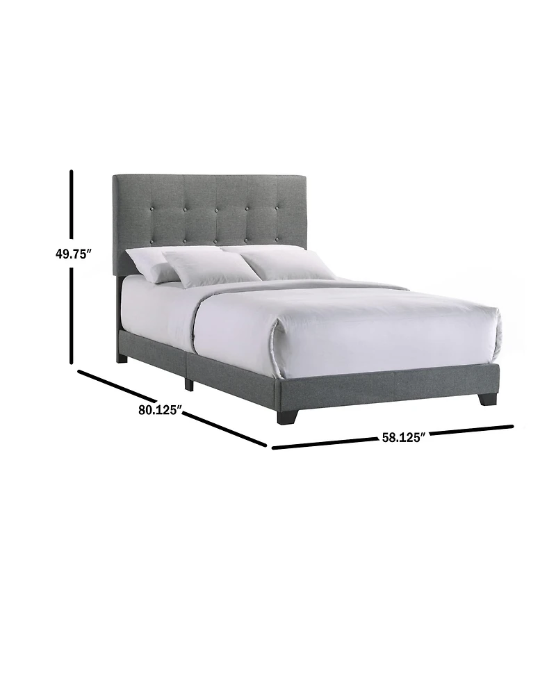 Intercon Addyson Full Uph Bed in Addyson Gunmetal Fabric