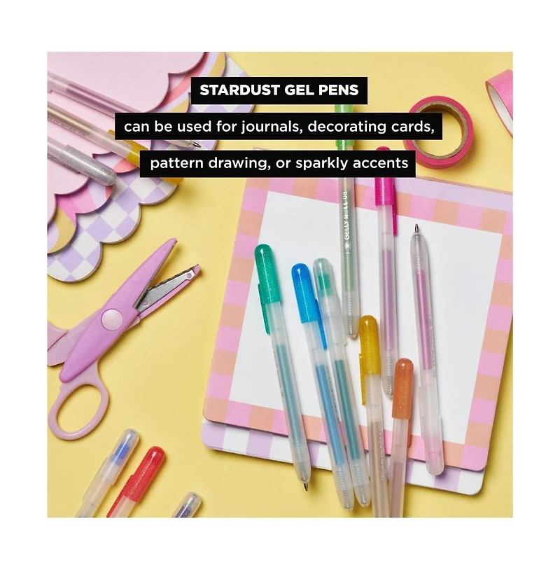 Sakura Gelly Roll Retractable Sparkle Set: 3 Stardust, 3 Metallic, 2 Blue & 2 Black