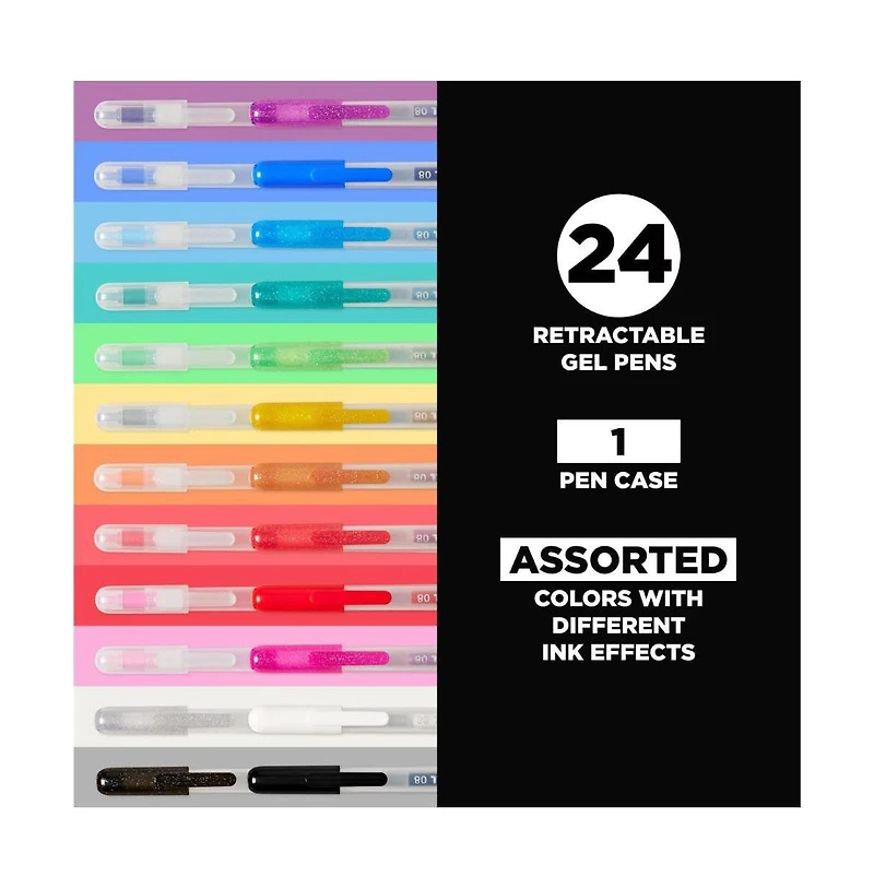 Sakura Gelly Roll Retractable 25 Piece Gift Set: 24 Pens + 1 Pen Case
