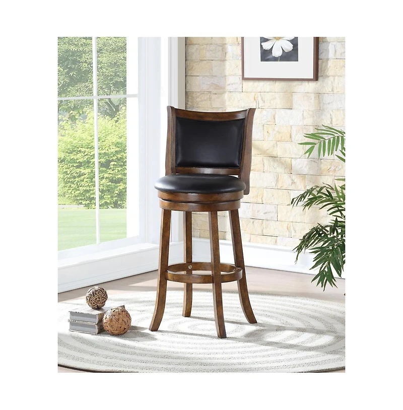 New Classic Furniture Bristol Wood Swivel Bar Stool with Pu Seat