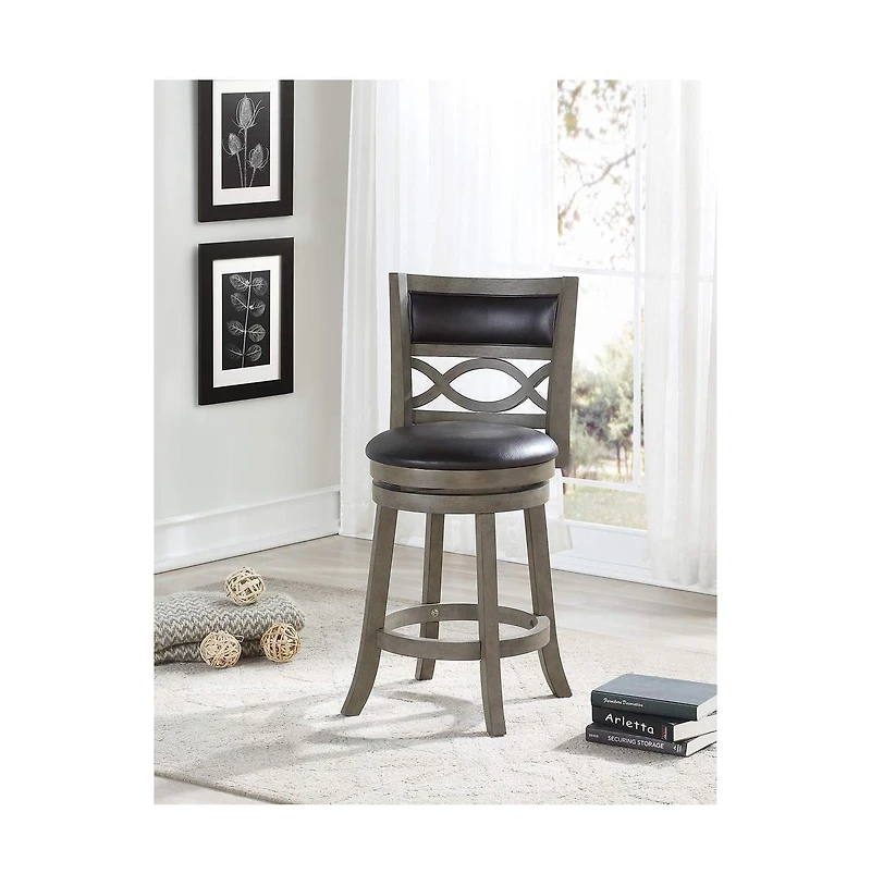 New Classic Furniture Manchester Wood Swivel Counter Stool with Pu Seat