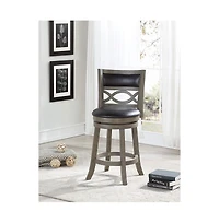 New Classic Furniture Manchester Wood Swivel Counter Stool with Pu Seat