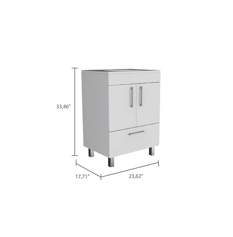 Tuhome Velloc 24"" Bathroom Vanity White White Mdf