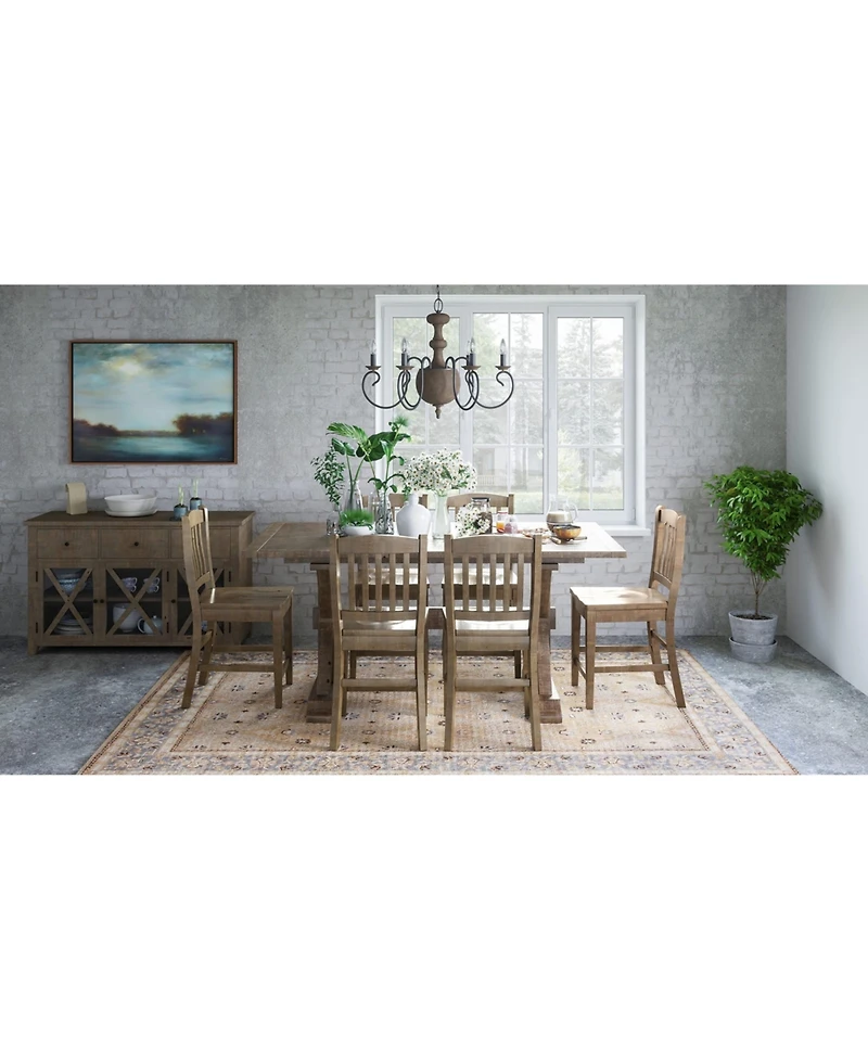 Jofran Carlyle Crossing Modern Rustic Solid Wood Slatback Stool (Set of 2)