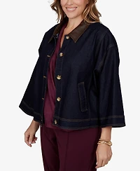 Ruby Rd. Plus Stretch 3/4-Sleeve Denim Jacket