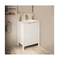 Swiss Madison Bastille 24" Freestanding Bathroom Vanity in White with Sink Top