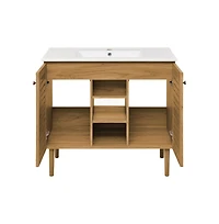 Swiss Madison Bron 36" Freestanding Bathroom Vanity in Golden Oak with Sink Top