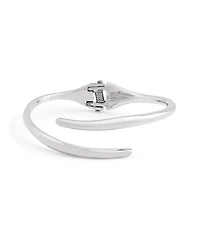 Robert Lee Morris Soho Rhodium Fluid Bypass Round Bangle Bracelet