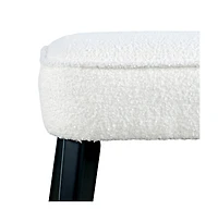 Jofran Wes Mid-Century Modern Boucle Upholstery Backless Counter Barstool (Set of 2)